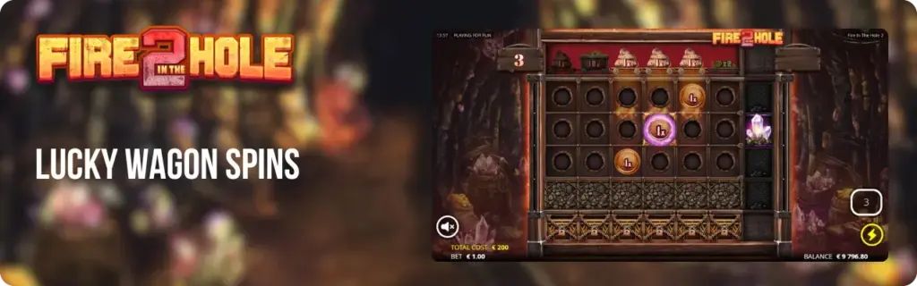 Lucky Wagon Spins bonusronde in Fire in the Hole 2 van Nolimit City